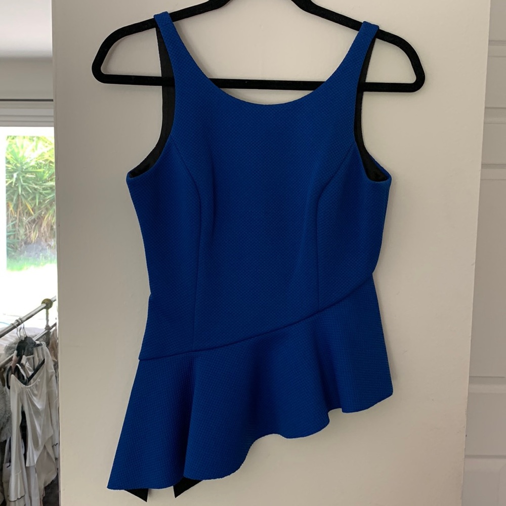 Jay Godfrey Peplum Top Size 4 NWT Blue
